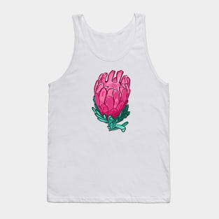 Beautiful Pink Protea Illustration Tank Top